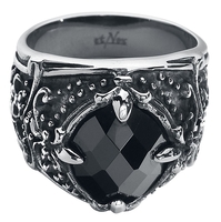 etNox hard and heavy - Black Diamond - Ring - Unisex - zwart zilverkleurig