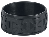 etNox hard and heavy - Black Iron Cross - Ring - Unisex - zwart