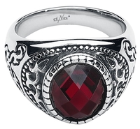 etNox hard and heavy - Dark Ruby - Ring - Unisex - zilverkleurig rood