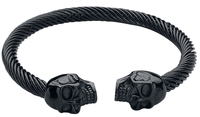 etNox hard and heavy - Double Skull - Armband - Unisex - zwart