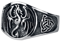 etNox hard and heavy - Dragon - Ring - Mannen - zilverkleurig
