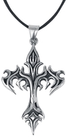 etNox hard and heavy - Flammen-Kreuz - Halsketting - Unisex - zilverkleurig