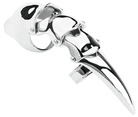 etNox hard and heavy - Long Finger Claw - Ring - Vrouwen - zilverkleurig