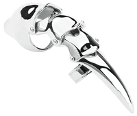 etNox hard and heavy - Long Finger Claw - Ring - Vrouwen - zilverkleurig