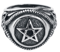 etNox hard and heavy - Pentagram - Ring - Unisex - zilverkleurig