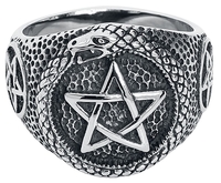 etNox hard and heavy - Schlangen Pentagramm - Ring - Unisex - zilverkleurig
