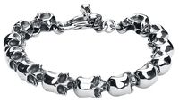 etNox hard and heavy - Skull - Armband - Mannen - zilverkleurig
