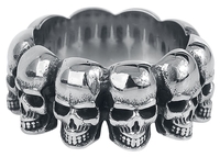 etNox hard and heavy - Skulls - Ring - Unisex - zilverkleurig
