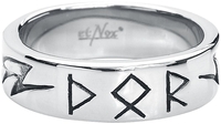 etNox hard and heavy - Thors hamer met symbolen - Ring - Unisex - zilverkleurig