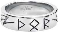 etNox hard and heavy - Thors hamer met symbolen - Ring - Unisex - zilverkleurig
