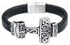 etNox hard and heavy - Thors Hammer - Lederen armband - Mannen - zwart