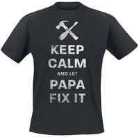Familie & Freunde - Keep Calm And Let Papa Fix It - T-shirt - Mannen - zwart