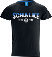 FC Schalke 04 - Logo kontrast - T-shirt - Mannen - zwart