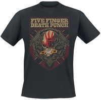 Five Finger Death Punch - Uzi Crest - T-shirt - Mannen - zwart