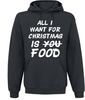 Food - All I Want For Christmas Is Food - Trui met capuchon - Mannen - zwart