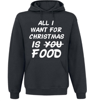 Food - All I Want For Christmas Is Food - Trui met capuchon - Mannen - zwart