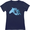 Frozen - Kids - Nokk Silhouette - T-shirt - Vrouwen - blauw