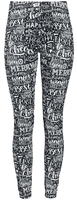 Full Volume by EMP - Leggings mit Weihnachtsgrüßen - Leggings - Vrouwen - zwart wit