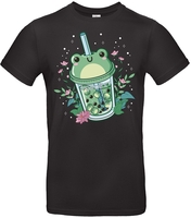 Funshirt - Bubble Tea Frog - T-shirt - Mannen - zwart