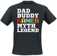 Funshirt - Dad Buddy Gamer Myth Legend - T-shirt - Mannen - zwart
