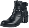 Gothicana by EMP - Black Boost with Quilting on the Shaft,  Buckles and Decorative Chain - Bikerlaars - Vrouwen - zwart