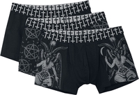 Gothicana by EMP - Black Boxershorts Set with Prints - Bxershortset - Mannen - zwart