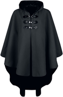 Gothicana by EMP - Black cape with hood - Cape - Vrouwen - zwart