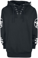 Gothicana by EMP - Black hoodie with symbol prints - Trui met capuchon - Vrouwen - zwart