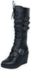 Gothicana by EMP - Black Lace-Up Boots with Heel and Buckles - Geveterde laarzen - Vrouwen - zwart
