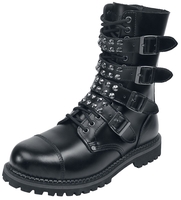 Gothicana by EMP - Black Lace-Up Boots with Studded Buckles - Laars - Mannen - zwart