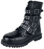 Gothicana by EMP - Black Lace-Up Boots with Studded Buckles - Laars - Mannen - zwart