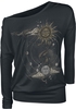 Gothicana by EMP - Black Long-Sleeve Shirt with Crew Neckline and Print - Shirt met lange mouwen - Vrouwen - zwart