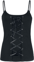 Gothicana by EMP - Black Top with Lacing and Thin Straps - Top - Vrouwen - zwart