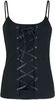 Gothicana by EMP - Black Top with Lacing and Thin Straps - Top - Vrouwen - zwart