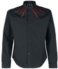 Gothicana by EMP - Blouse met vlammenstiksel aan de kraag - Longsleeve - Mannen - zwart