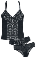 Gothicana by EMP - Gothicana X Anne Stokes - Black Lingerie Set - Ondergoed - Vrouwen - zwart