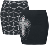 Gothicana by EMP - Gothicana X Anne Stokes - Set van twee rokken - Korte rok - Vrouwen - zwart