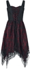 Gothicana by EMP - Kleid mit Spitze und Zipfelsaum - Korte jurk - Vrouwen - zwart rood