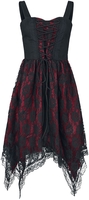 Gothicana by EMP - Kleid mit Spitze und Zipfelsaum - Korte jurk - Vrouwen - zwart rood