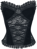 Gothicana by EMP - Korsage aus Spitze und Samt - Corsage - Vrouwen - zwart