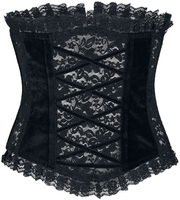 Gothicana by EMP - Korsage aus Spitze und Samt - Onderborstkorset - Vrouwen - zwart