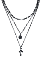 Gothicana by EMP - Matt Black Cross - Halsketting - Vrouwen - zwart