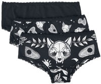 Gothicana by EMP - Panty-Set mit Mystic Cat & Quija Board Print - Pantyset - Vrouwen - zwart