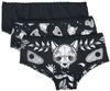Gothicana by EMP - Panty-Set mit Mystic Cat & Quija Board Print - Pantyset - Vrouwen - zwart