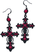 Gothicana by EMP - Red Crosses - Oorbel - Vrouwen - zwart rood