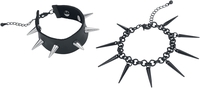 Gothicana by EMP - Spikes - Armband Set - Unisex - zwart zilverkleurig
