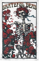 Grateful Dead - Skeleton & Rose - Vlag - Unisex - meerkleurig