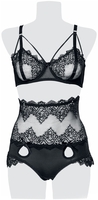 Grey Velvet - 2-teiliges Spitzen Bra Set - Ondergoed - Vrouwen - zwart
