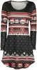 Grumpy Cat - Grumpy Xmas - Medium-lengte jurk - Vrouwen - zwart rood wit