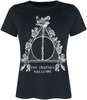 Harry Potter - Deathly Hallows Flowers - T-shirt - Vrouwen - zwart